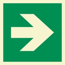 Pfeil 90°  Aufkleber Nachleuchtend  150 x150 mm