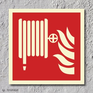 Löschschlauch Brandschutzzeichen Symbol Aufkleber Nachleuchtend ASR A1.3