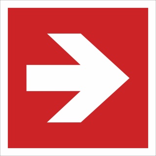 Pfeil 90° Brandschutzzeichen Symbol Aufkleber Nachleuchtend ASR A1.3 150 x 150 mm