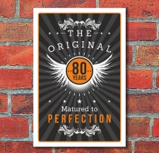 Schild Retro Vintage Geburtstag Geschenk 80er achtzig...