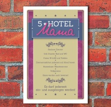 Schild Retro Vintage Geschenk 5 Sterne Hotel Mama Spruch...