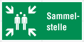 PVC Werbebanner Banner Plane Festival Absperrbanner Sammelstelle Notausgang 2200 x 1100 mm