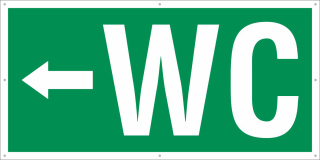 PVC Werbebanner Banner Plane Festival Absperrbanner WC Links Toilette Notausgang 2200 x 1100 mm