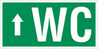 PVC Banner Plane Festival Absperrbanner WC Geradeaus Toilette Notausgang 2200 x 1100 mm