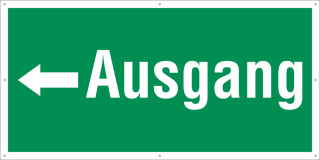 PVC Banner Plane Festival Absperrbanner Absperrbanner Ausgang Links Notausgang 2200 x 1100 mm