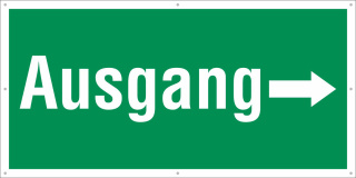 PVC Banner Plane Festival Absperrbanner Absperrbanner Ausgang Rechts Notausgang 2200 x 1100 mm