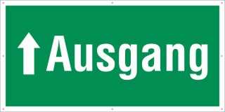 PVC Werbebanner Banner Plane Festival Absperrbanner Ausgang Geradeaus Notausgang 2200 x 1100 mm