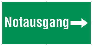 PVC Werbebanner Banner Plane Festival Absperrbanner Notausgang Rechts 2200 x 1100 mm