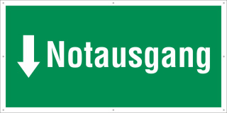 PVC Werbebanner Banner Plane Festival Absperrbanner Notausgang Zurück 2200 x 1100 mm