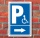 Schild Behinderten Parkplatz Rollstuhlfahrer Parkverbot Pfeil Rechts Alu-Verbund