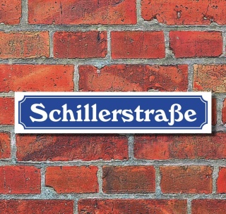 Schild im Straßenschild Design Schillerstraße 52 x 11 cm Alu-Verbund