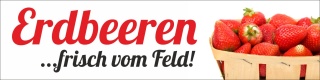 PVC Werbebanner Banner Plane "Erdbeeren" mit Ösen
