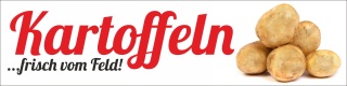 PVC Werbebanner Banner Plane "Kartoffeln" mit Ösen, 2000 x 500 mm