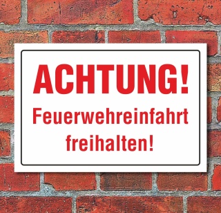 Schild Feuerwehr Einfahrt Parkverbot parken verboten Halteverbot Alu-Verbund