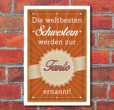 Schild Schwestern werden zur Tante befördert...