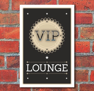 Schild VIP Lounge Ehrengast Gentleman Geschenk 3 mm Alu-Verbund