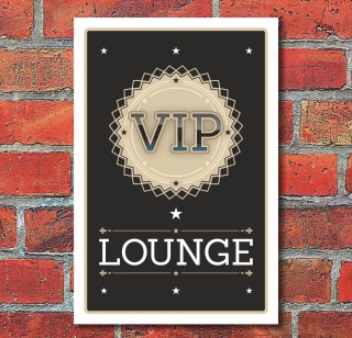 Schild VIP Lounge Ehrengast Gentleman Geschenk 3 mm Alu-Verbund 300 x 200 mm