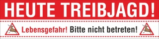 PVC Werbebanner Banner Plane Heute Treibjagd Jagd Warnung mit Ösen