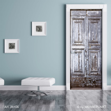 Türtapete Türposter Holztür, alt, rustikal weiß selbstklebend 2050 x 880 mm