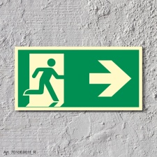 Rechts  Aufkleber Nachleuchtend  400 x 200 mm