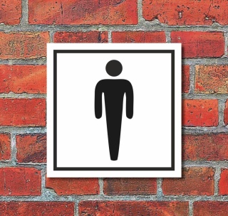 Schild WC Toilette Klo Herren Türschild 200 x 200 mm Alu-Verbund