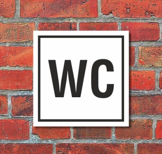 Schild WC Toilette Klo Herren Damen Türschild 200 x 200 mm Alu-Verbund