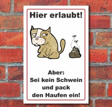 Schild Hunde, Hundeschild, Hier erlaubt, Hund, 3 mm...