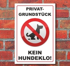 Schild Hunde, Hundeschild, Kein Hundeklo, Hund, 3 mm...