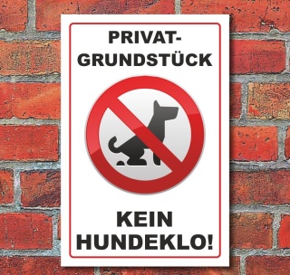 Schild Hunde, Hundeschild, Kein Hundeklo, Hund, 3 mm Alu-Verbund  300 x 200 mm