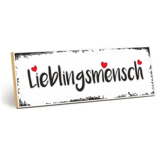 Vintage Shabby Holzschild "Lieblingsmensch " – Dekoschild aus Holz 30x10 cm