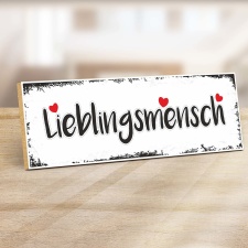 Vintage Shabby Holzschild "Lieblingsmensch " – Dekoschild aus Holz 30x10 cm