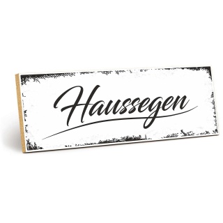 Vintage Shabby Holzschild "Haussegen " – Dekoschild aus Holz 30x10 cm