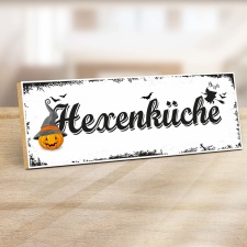 Vintage Shabby Holzschild "Hexenküche " – Dekoschild aus Holz 30x10 cm