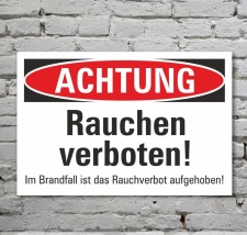 Schild Achtung Rauchen verboten Hinweisschild...
