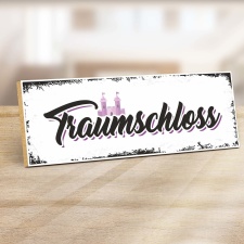 Vintage Shabby Holzschild "Traumschloss...