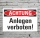 Schild Achtung Anlegen verboten Verbotsschild Hinweisschild 3 mm Alu-Verbund 450 x 300 mm