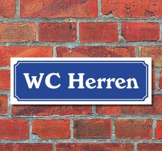 Schild im Straßenschild-Design "WC Herren" 30 x10 cm Alu-Verbund