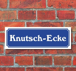 Schild im Straßenschild-Design "Knutsch-Ecke" 30 x10 cm Alu-Verbund