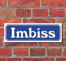 Schild im Straßenschild-Design "Imbiss"...