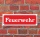 Schild im Straßenschild-Design "Feuerwehr" 30 x10 cm Alu-Verbund