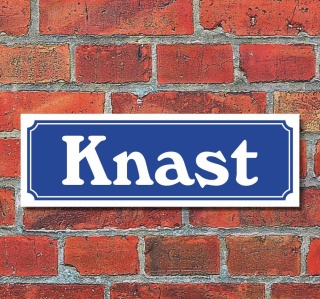 Schild im Straßenschild-Design "Knast" 30 x10 cm Alu-Verbund