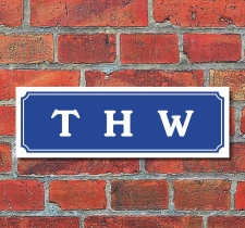 Schild im Straßenschild-Design "THW" 30...