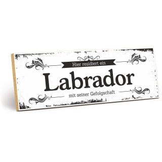 Vintage Shabby Holzschild "Labrador " – Dekoschild aus Holz 30x10 cm