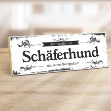 Vintage Shabby Holzschild "Schäferhund "...