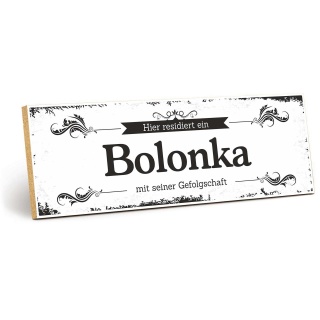 Vintage Shabby Holzschild "Bolonka " – Dekoschild aus Holz 30x10 cm