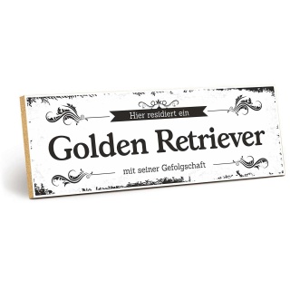 Vintage Shabby Holzschild "Golden Retriever " – Dekoschild aus Holz 30x10 cm