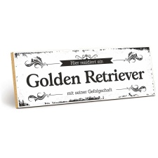Vintage Shabby Holzschild "Golden Retriever "...