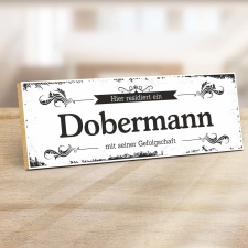 Vintage Shabby Holzschild "Dobermann " –...