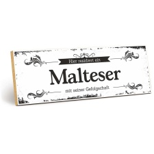 Vintage Shabby Holzschild "Malteser " –...