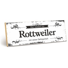 Vintage Shabby Holzschild "Rottweiler " –...